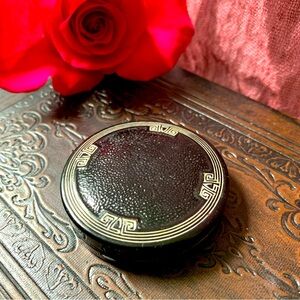 Vintage Grecian Inspired Black Makeup Mirror Compact